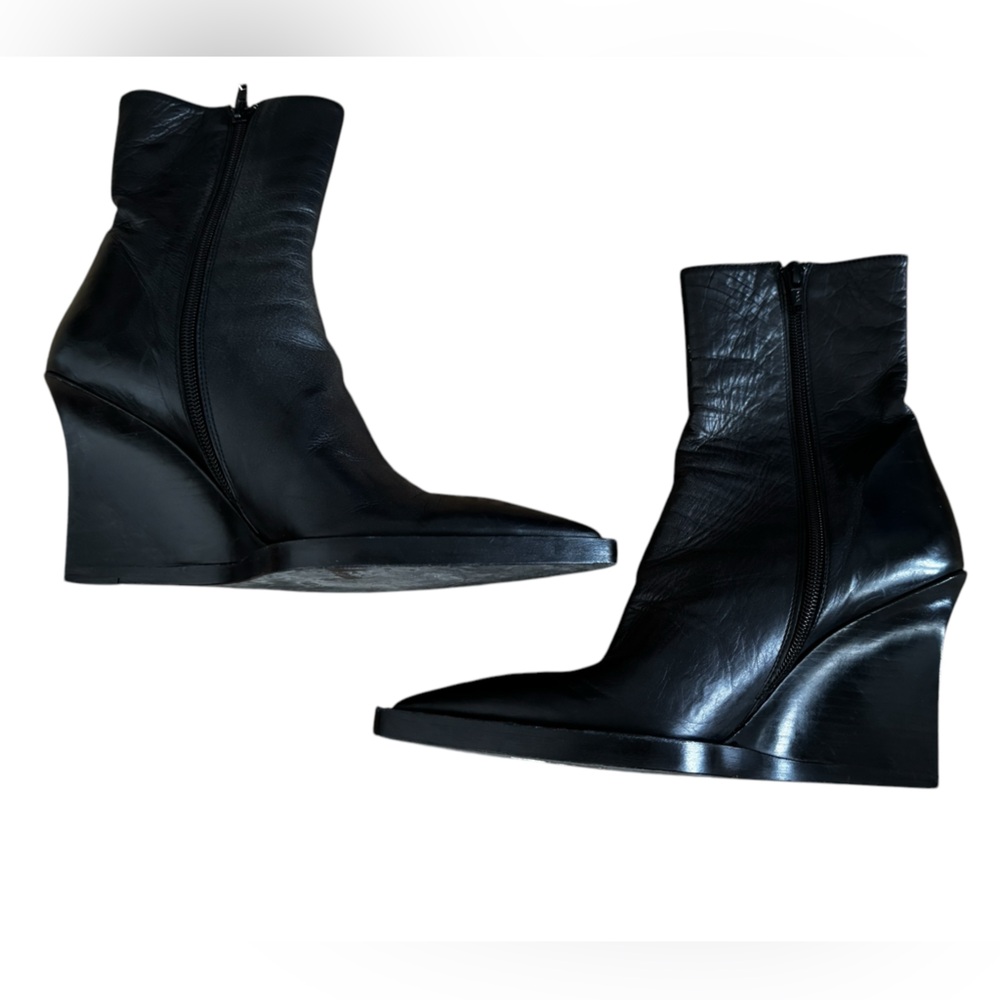 Ann Demeulemeester Black Wedge ankle booties Sz.38 - Picture 4 of 9